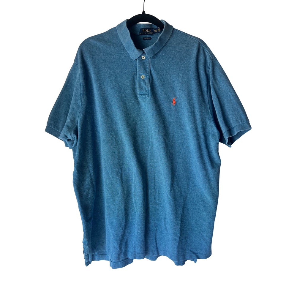 Polo Ralph Lauren Mens XXL Classic Fit Teal Blue Short Sleev Polo Shirt